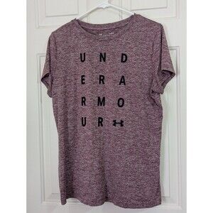 Under Armour Heat Gear T-Shirt Womens Large Maroon Stretch Lightweight Athletic